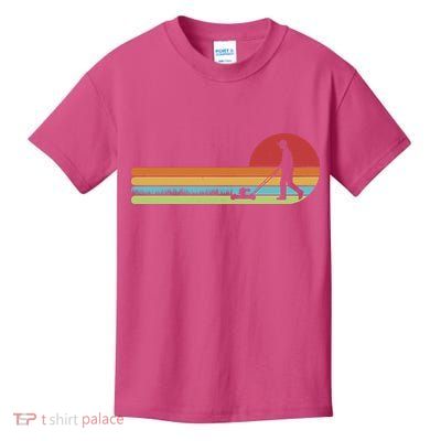 Funny Retro Vintage Lawn Mower Man Kids T-Shirt