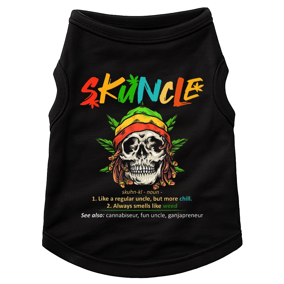 Funny Retro Vintage Uncle Skunkle Weed Smoker Doggie Tank