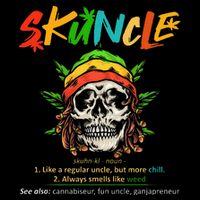 Funny Retro Vintage Uncle Skunkle Weed Smoker Button