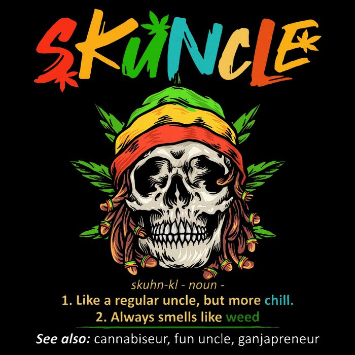 Funny Retro Vintage Uncle Skunkle Weed Smoker Button