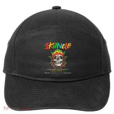 Funny Retro Vintage Uncle Skunkle Weed Smoker 7-Panel Snapback Hat