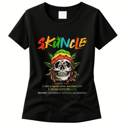 Funny Retro Vintage Uncle Skunkle Weed Smoker Womens T-Shirt