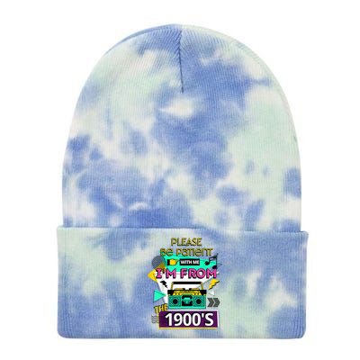 Funny Radio Vintage Please Be Patient With Me Im From The 1900s Gift Tie Dye 12in Knit Beanie