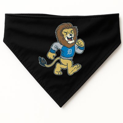 Funny Retro Vintage Lion Mascot Detroit Football Sports Fan USA-Made Doggie Bandana