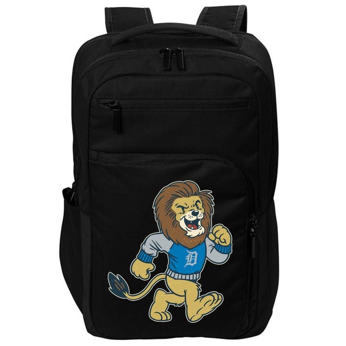 Funny Retro Vintage Lion Mascot Detroit Football Sports Fan Impact Tech Backpack