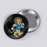 Funny Retro Vintage Lion Mascot Detroit Football Sports Fan Button