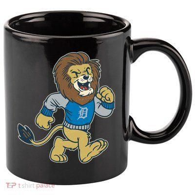 Funny Retro Vintage Lion Mascot Detroit Football Sports Fan 11oz C Handle Ceramic Mug