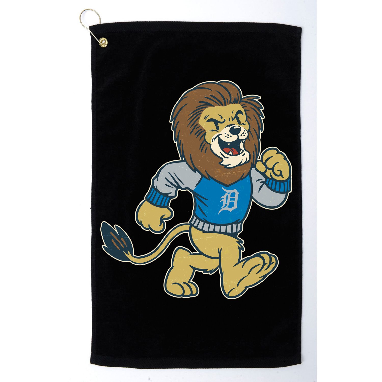 Funny Retro Vintage Lion Mascot Detroit Football Sports Fan Golf Towel