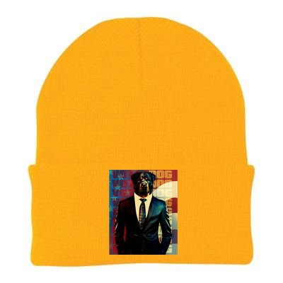 Funny Retro Vintage Election Vote Dog Knit Cap Winter Beanie