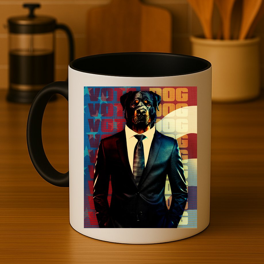 Funny Retro Vintage Election Vote Dog Mug