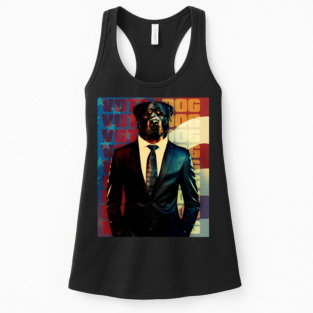 Funny Retro Vintage Election Vote Dog Womens Tank Top