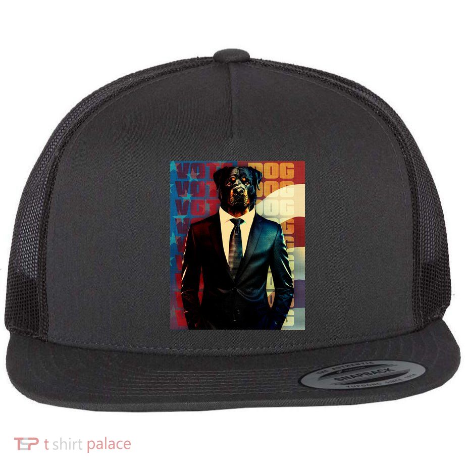 Funny Retro Vintage Election Vote Dog Flatbill Hat