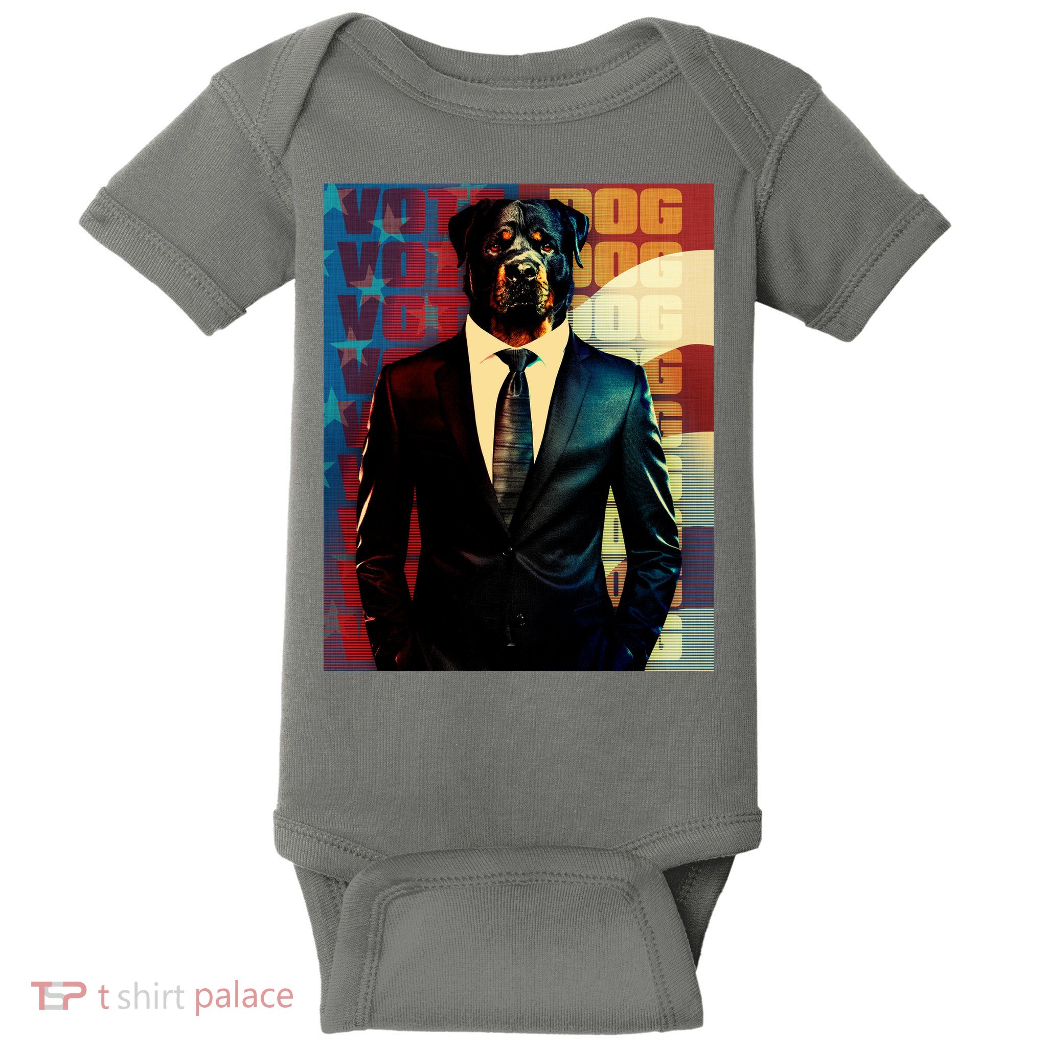 Funny Retro Vintage Election Vote Dog Baby Bodysuit