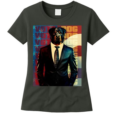 Funny Retro Vintage Election Vote Dog Womens T-Shirt