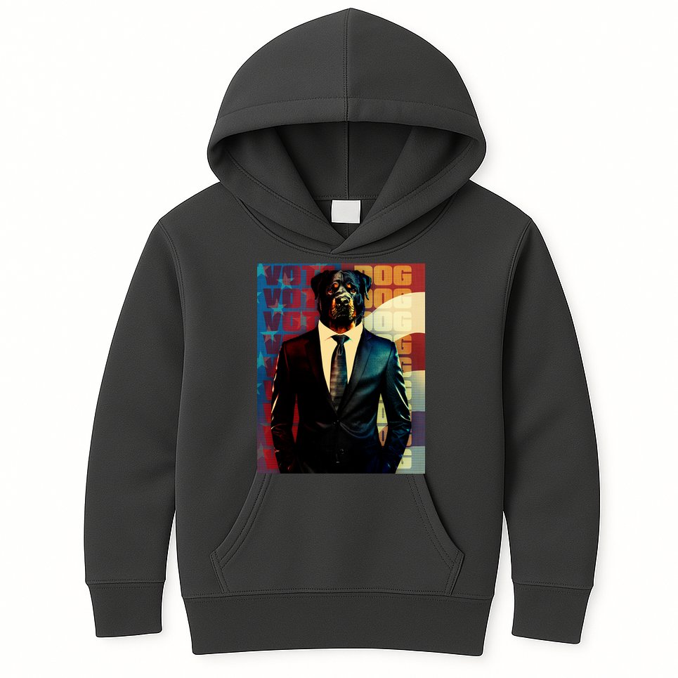 Funny Retro Vintage Election Vote Dog Kids Hoodie