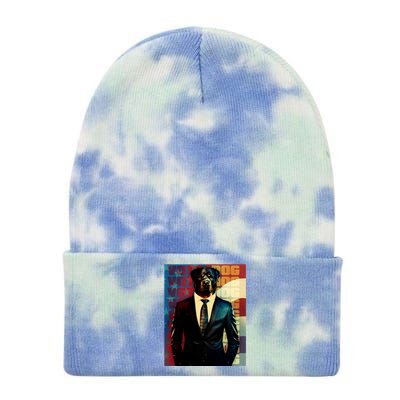 Funny Retro Vintage Election Vote Dog Tie Dye 12in Knit Beanie