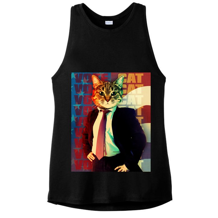Funny Retro Vintage Election Vote Cat Ladies PosiCharge Tri-Blend Wicking Tank
