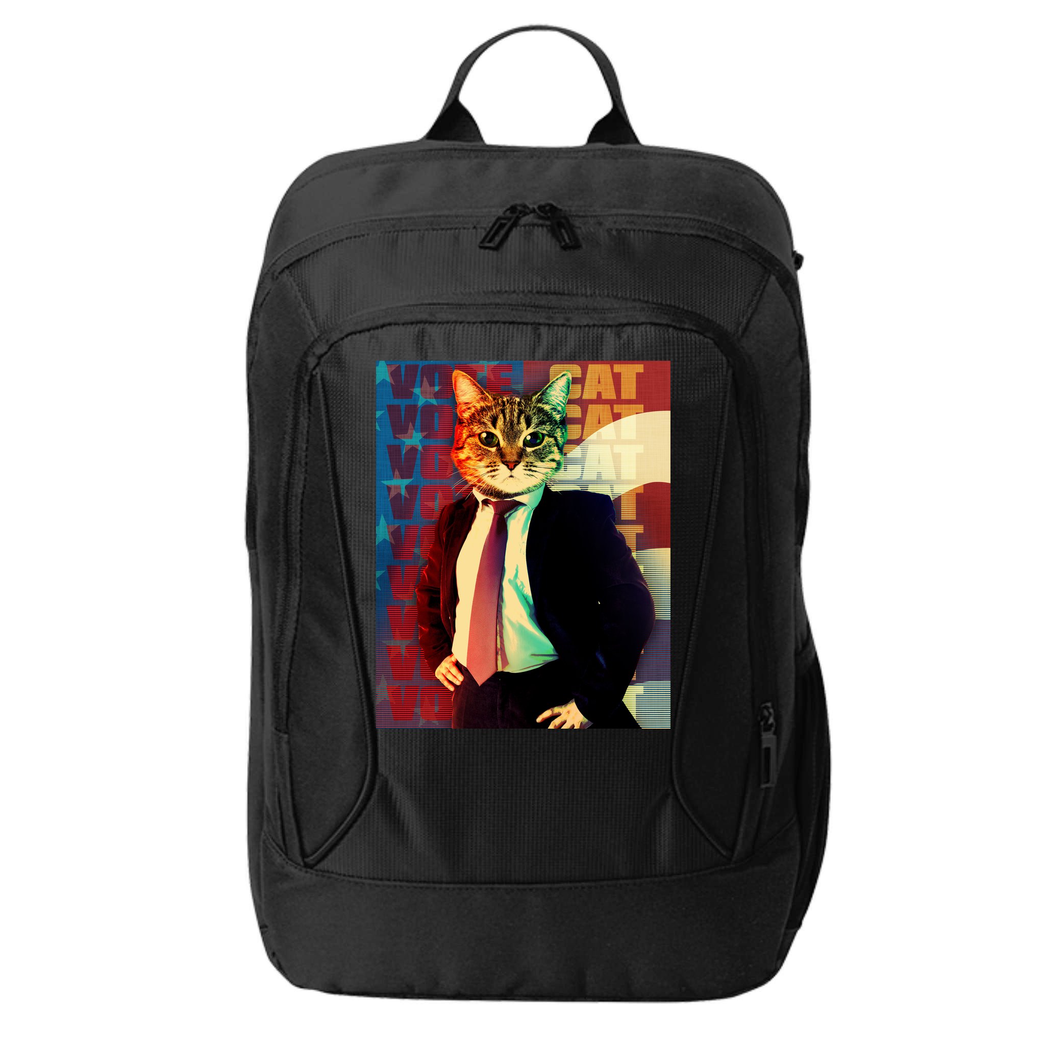 Funny Retro Vintage Election Vote Cat City Backpack