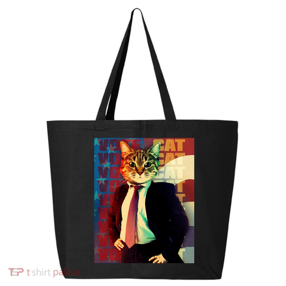 Funny Retro Vintage Election Vote Cat 25L Jumbo Tote