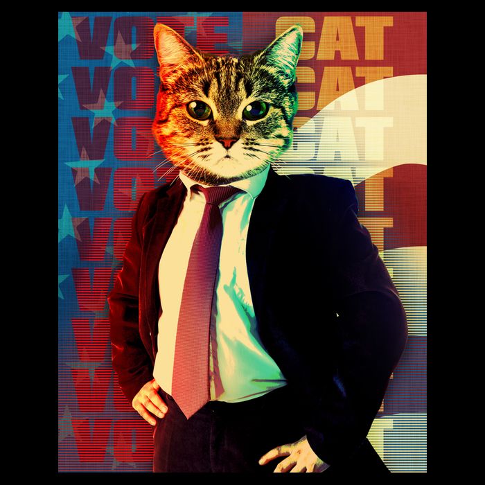 Funny Retro Vintage Election Vote Cat Womens Tank Top