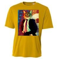 Funny Retro Vintage Election Vote Cat Cooling Performance Crew T-Shirt