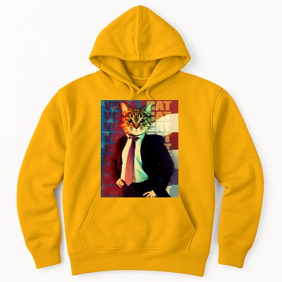 Funny Retro Vintage Election Vote Cat Hoodie
