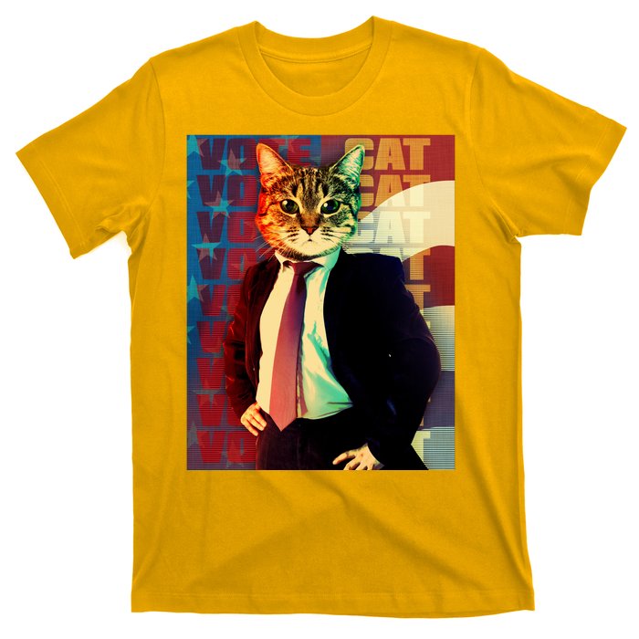 Funny Retro Vintage Election Vote Cat T-Shirt