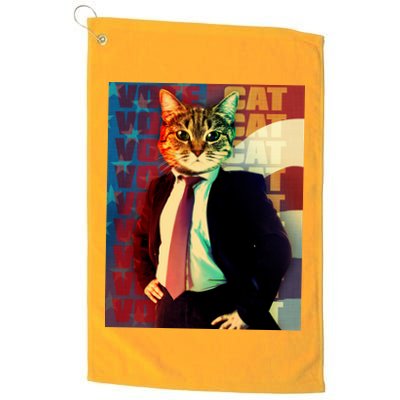 Funny Retro Vintage Election Vote Cat Golf Towel