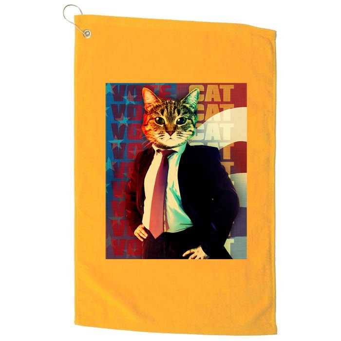 Funny Retro Vintage Election Vote Cat Platinum Collection Golf Towel