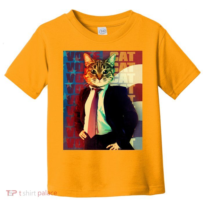 Funny Retro Vintage Election Vote Cat Toddler T-Shirt