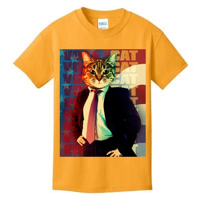 Funny Retro Vintage Election Vote Cat Kids T-Shirt