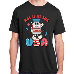 Funny Retro Vial Rocn In The USA Happy 4th Of July Vibes Adult ChromaSoft Performance T-Shirt