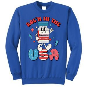 Funny Retro Vial Rocn In The USA Happy 4th Of July Vibes Sweatshirt