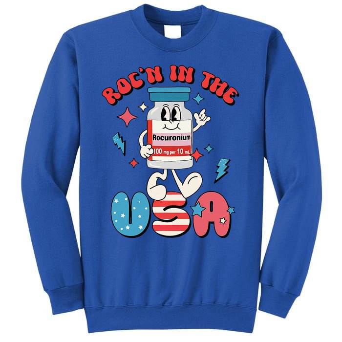 Funny Retro Vial Rocn In The USA Happy 4th Of July Vibes Sweatshirt