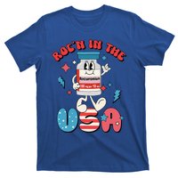 Funny Retro Vial Rocn In The USA Happy 4th Of July Vibes T-Shirt