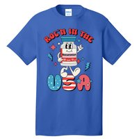 Funny Retro Vial Rocn In The USA Happy 4th Of July Vibes Tall T-Shirt