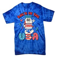 Funny Retro Vial Rocn In The USA Happy 4th Of July Vibes Tie-Dye T-Shirt