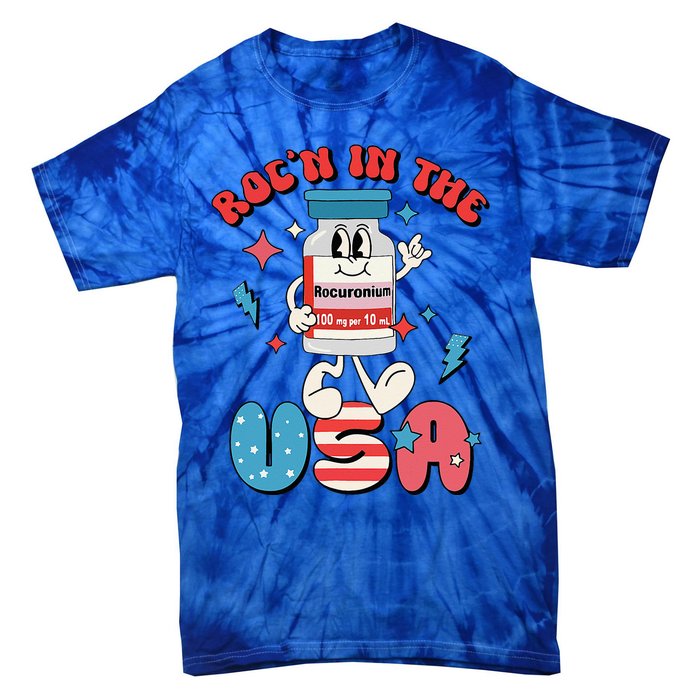 Funny Retro Vial Rocn In The USA Happy 4th Of July Vibes Tie-Dye T-Shirt