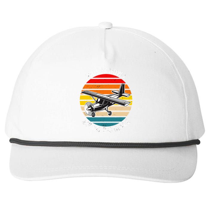 Funny Retro Vintage Airplane Aviation Pilot Snapback Five-Panel Rope Hat