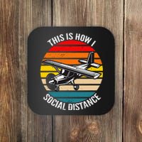 Funny Retro Vintage Airplane Aviation Pilot Coaster