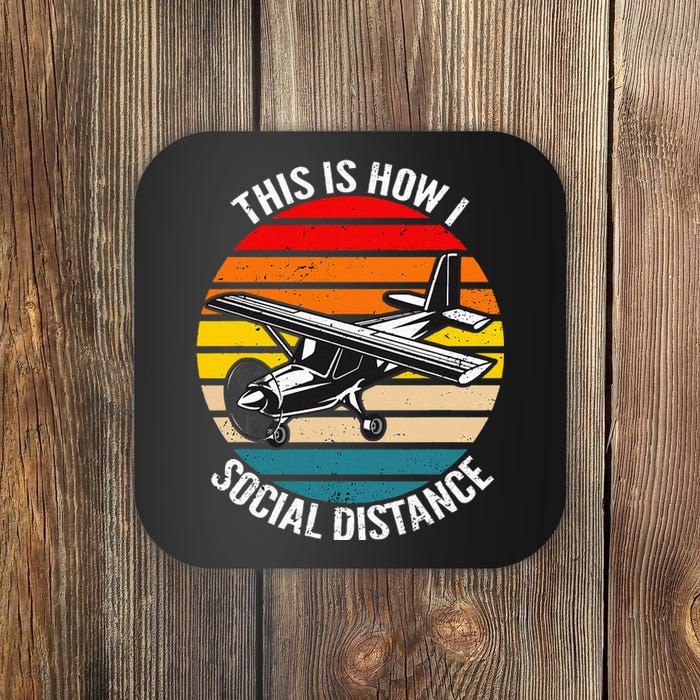 Funny Retro Vintage Airplane Aviation Pilot Coaster