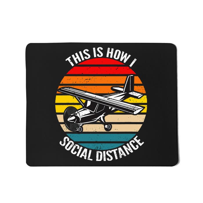 Funny Retro Vintage Airplane Aviation Pilot Mousepad