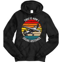 Funny Retro Vintage Airplane Aviation Pilot Tie Dye Hoodie