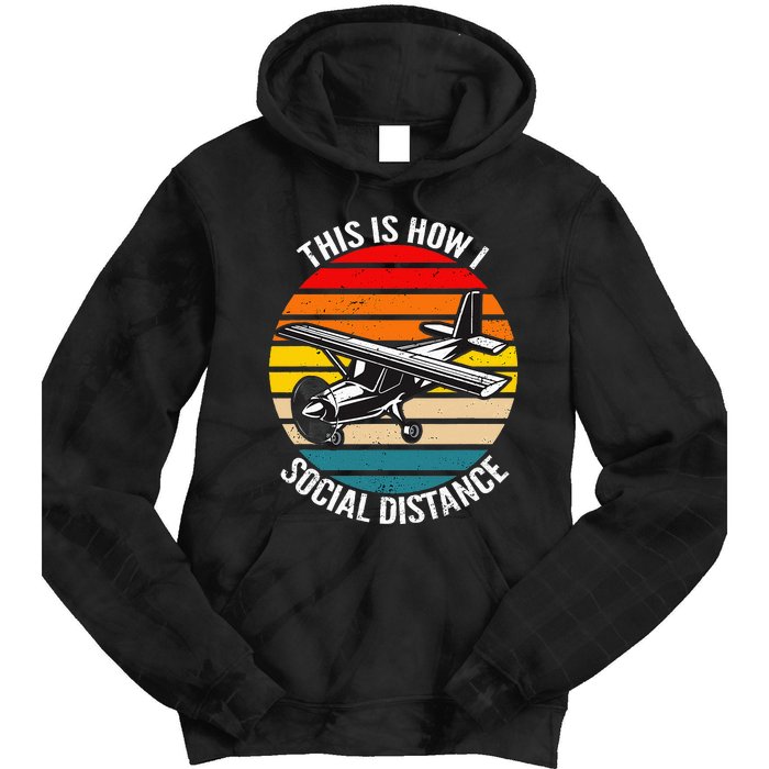 Funny Retro Vintage Airplane Aviation Pilot Tie Dye Hoodie