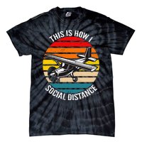 Funny Retro Vintage Airplane Aviation Pilot Tie-Dye T-Shirt