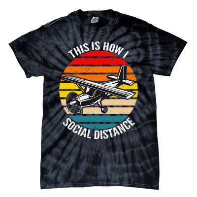 Funny Retro Vintage Airplane Aviation Pilot Tie-Dye T-Shirt