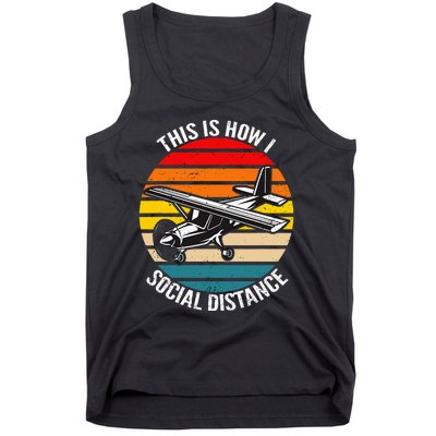 Funny Retro Vintage Airplane Aviation Pilot Tank Top