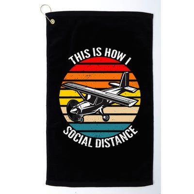 Funny Retro Vintage Airplane Aviation Pilot Platinum Collection Golf Towel