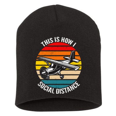 Funny Retro Vintage Airplane Aviation Pilot Short Acrylic Beanie