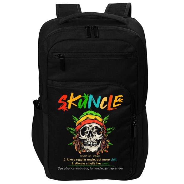 Funny Retro Vintage Uncle Skunkle Weed Smoker Impact Tech Backpack